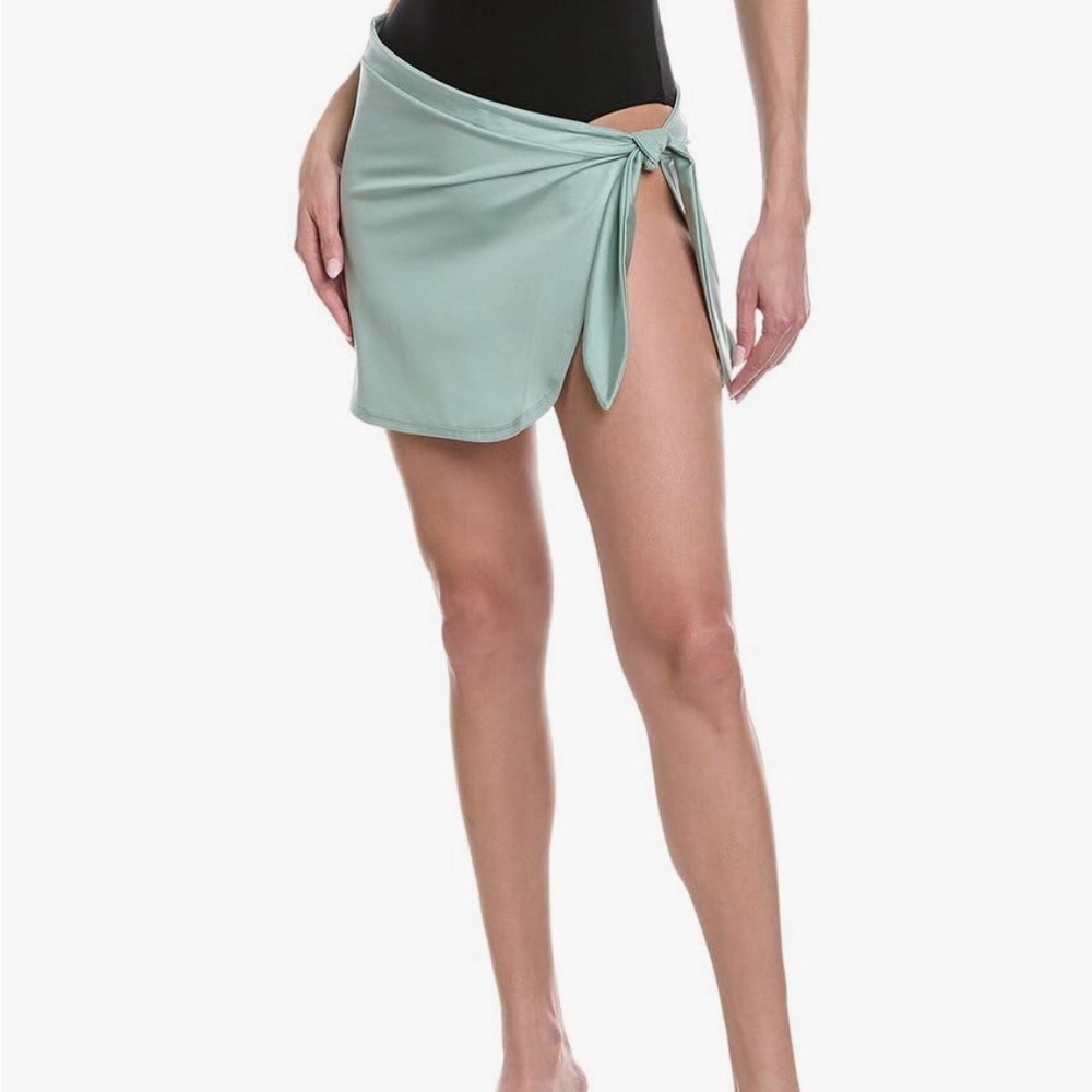 NWT Solid & Striped Women's Swim Sarong in Light Sage